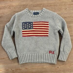 Polo Ralph Lauren Gray Knit Flag sweater